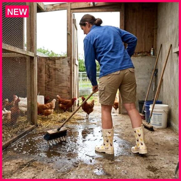 Women's Rubber Rain Boots Mid-Calf Waterproof Anti-Slip Garden Chelsea - Picture 6 of 7